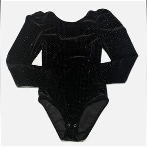 Zara Black Velvet Bodysuit- girls size 8